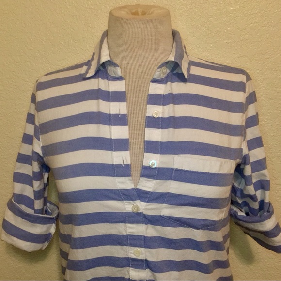 🎉Sold🎉J.Crew Nautical Stripe Popover Tunic Sz 00 - Picture 2 of 3